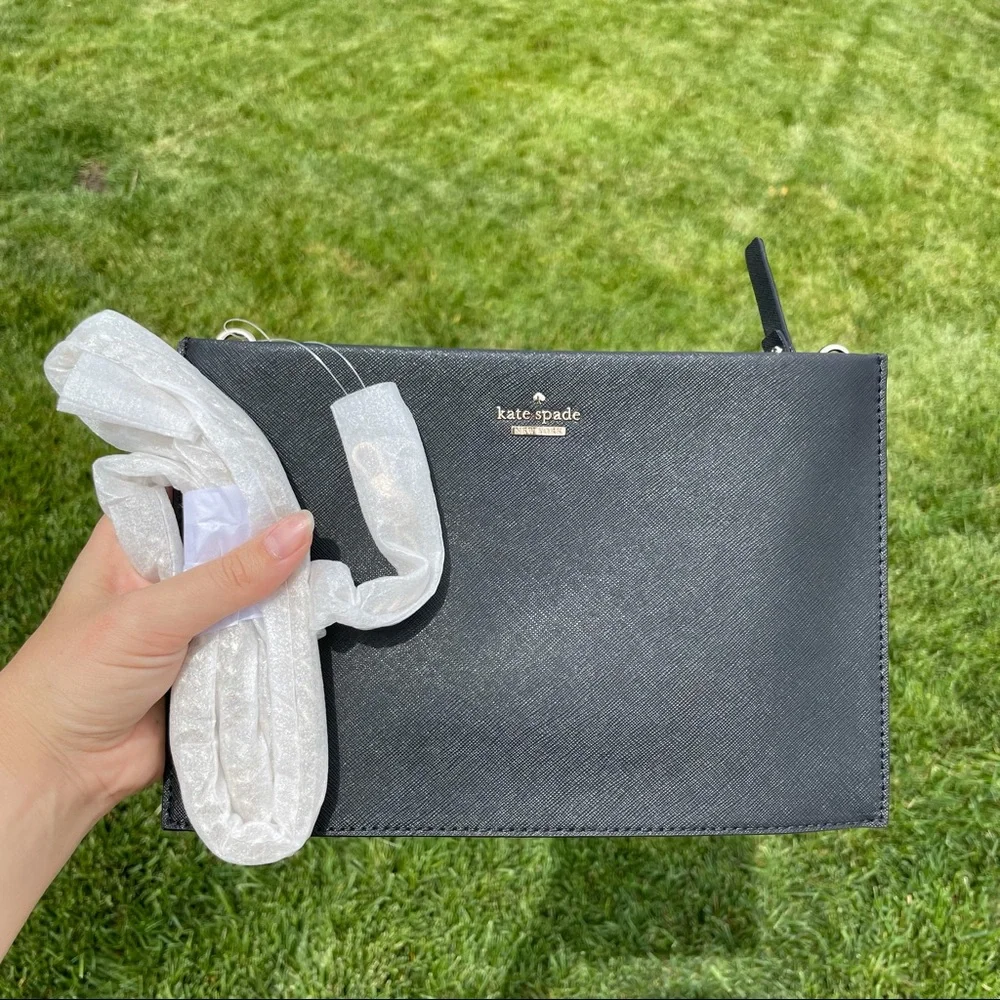 NWT Kate Spade Black Leather Crossbody Purse - Picture 2 of 12